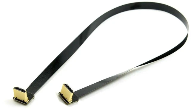 Alt view image 5 of 7 - AJMRTC 50cm Dual 90Degree Down Angled HDMI TypeA Male to Male FPC Flat Cable, UltraThin Flexible Ribbon Cord for FPV Drone, Multicopter Gimbal, Aerial Photography, HDTV Video Signal Transmission
