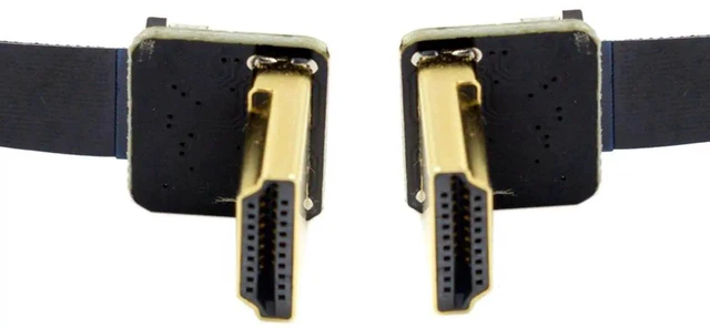 Alt view image 2 of 7 - AJMRTC 50cm Dual 90Degree Down Angled HDMI TypeA Male to Male FPC Flat Cable, UltraThin Flexible Ribbon Cord for FPV Drone, Multicopter Gimbal, Aerial Photography, HDTV Video Signal Transmission