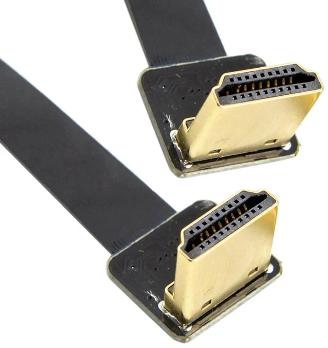 Alt view image 3 of 7 - AJMRTC 50cm Dual 90Degree Down Angled HDMI TypeA Male to Male FPC Flat Cable, UltraThin Flexible Ribbon Cord for FPV Drone, Multicopter Gimbal, Aerial Photography, HDTV Video Signal Transmission