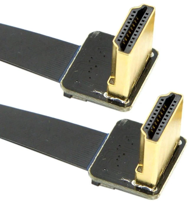 Alt view image 6 of 7 - AJMRTC 50cm Dual 90Degree Down Angled HDMI TypeA Male to Male FPC Flat Cable, UltraThin Flexible Ribbon Cord for FPV Drone, Multicopter Gimbal, Aerial Photography, HDTV Video Signal Transmission
