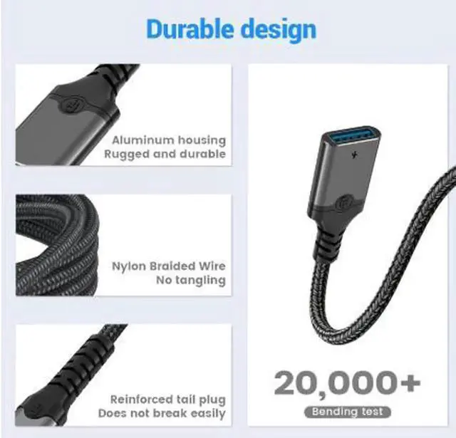 Alt view image 2 of 4 - AJMRTC USB OTG Hub Adapter, USBA Male to 3 USBA Female MultiPort Splitter, Aluminum Housing Nylon Braided Cable USB Expander for Smart Phones, Tablets, PC, Flash Drives, Keyboard Mouse Peripherals