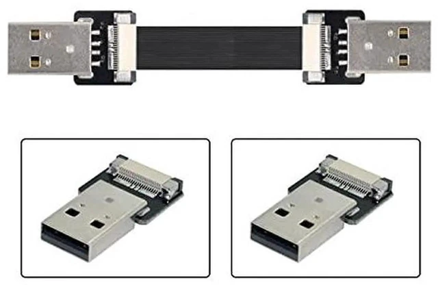 Alt view image 5 of 6 - AJMRTC 200CM USB 2.0 TypeA Male to Male Flat Slim FPC Ribbon Cable, 480Mbps UltraThin Flexible Cord for FPV Drone, External Disk, Scanner, Printer, Gimbal and Compact Internal Device Wiring