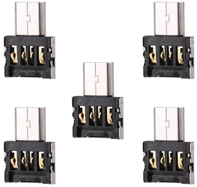 Main image of AJMRTC 5Pack Ultra Mini DM Micro USB 5Pin OTG Adapter Connector, Tiny MicroUSB OTG Plug for Android Cell Phones, Tablets, Connect Flash Drives, Keyboard, Mouse, USB Disk and Portable USB Peripherals