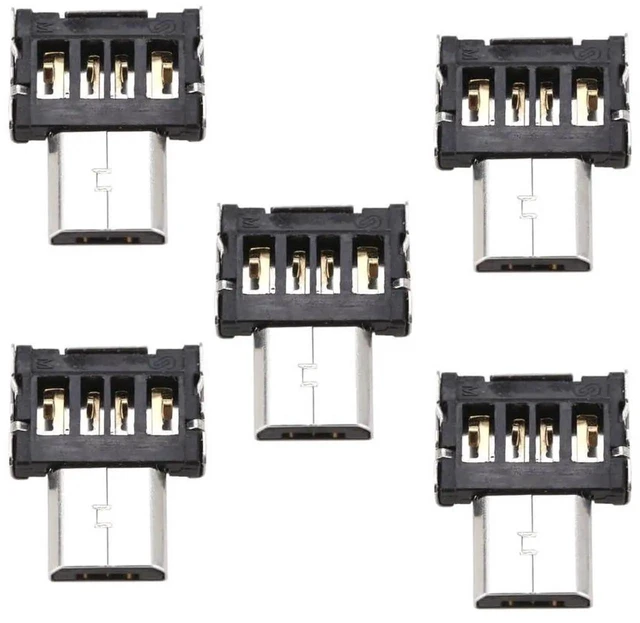 Alt view image 3 of 5 - AJMRTC 5Pack Ultra Mini DM Micro USB 5Pin OTG Adapter Connector, Tiny MicroUSB OTG Plug for Android Cell Phones, Tablets, Connect Flash Drives, Keyboard, Mouse, USB Disk and Portable USB Peripherals