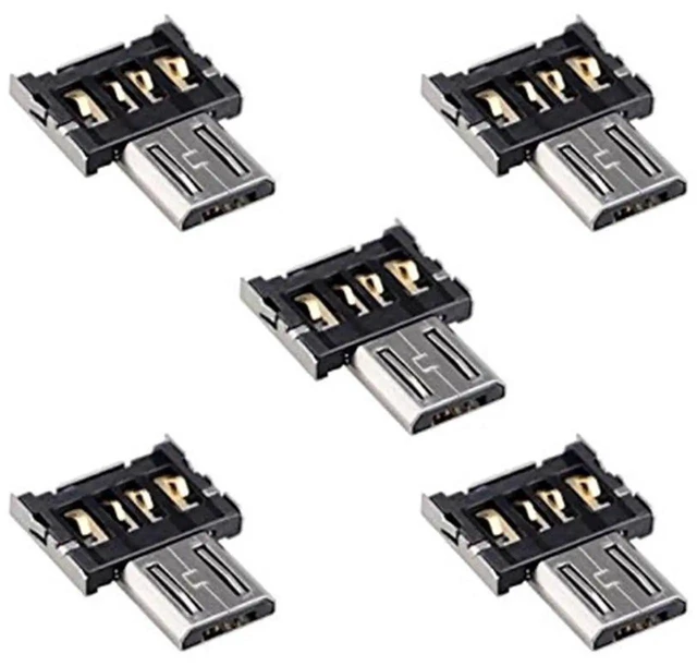 Alt view image 5 of 5 - AJMRTC 5Pack Ultra Mini DM Micro USB 5Pin OTG Adapter Connector, Tiny MicroUSB OTG Plug for Android Cell Phones, Tablets, Connect Flash Drives, Keyboard, Mouse, USB Disk and Portable USB Peripherals