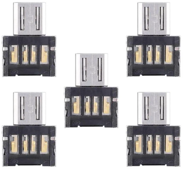Alt view image 4 of 5 - AJMRTC 5Pack Ultra Mini DM Micro USB 5Pin OTG Adapter Connector, Tiny MicroUSB OTG Plug for Android Cell Phones, Tablets, Connect Flash Drives, Keyboard, Mouse, USB Disk and Portable USB Peripherals