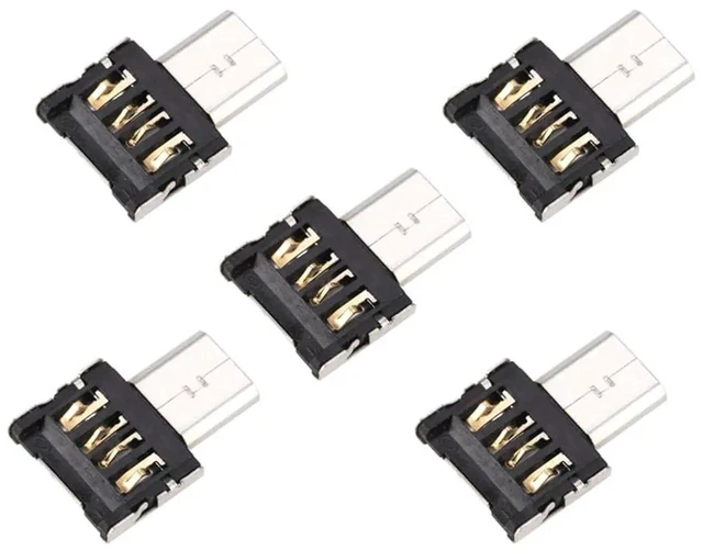 Alt view image 2 of 5 - AJMRTC 5Pack Ultra Mini DM Micro USB 5Pin OTG Adapter Connector, Tiny MicroUSB OTG Plug for Android Cell Phones, Tablets, Connect Flash Drives, Keyboard, Mouse, USB Disk and Portable USB Peripherals