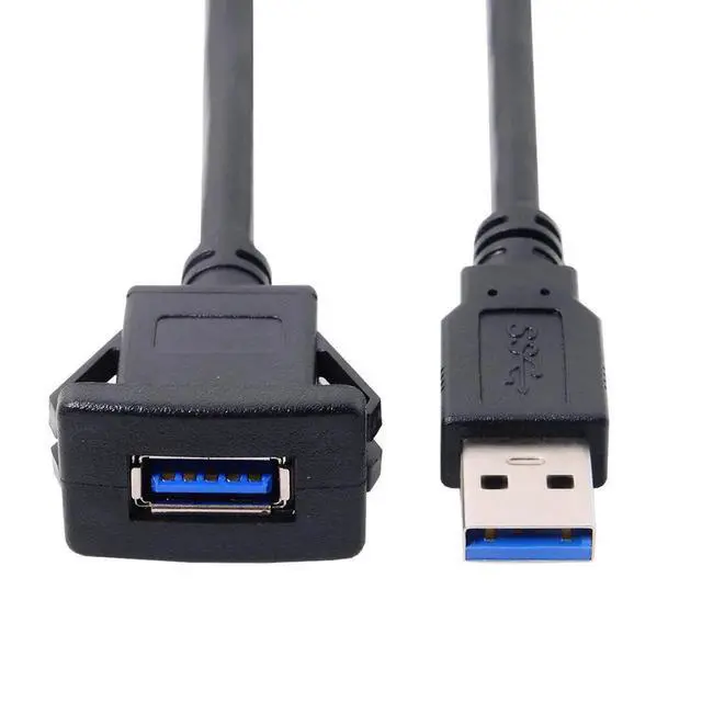 Alt view image 6 of 6 - AJMRTC 1M Waterproof Single USB 3.0 LatchMount Extension AUX Cable, USBA Male to Female Flush Panel Mount Cord for Car Dashboard, Truck, Boat, Motorcycle, Marine Vehicle Interior USB Port Expansion