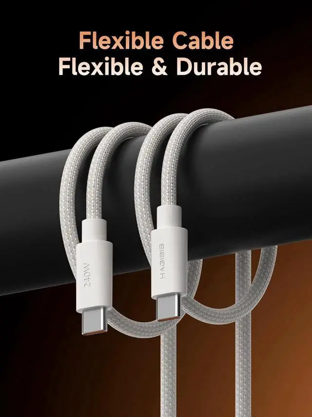 Alt view image 5 of 7 - AJMRTC Wedge Joint USBC Cable, 240W PD3.1 Fast Charging USB TypeC Cord, 480Mbps USB2.0 Data Transfer Flexible Cable for iPhone 17 16 15 Pro Max, MacBook Pro Air, Android USBC Devices, White 3.3FT