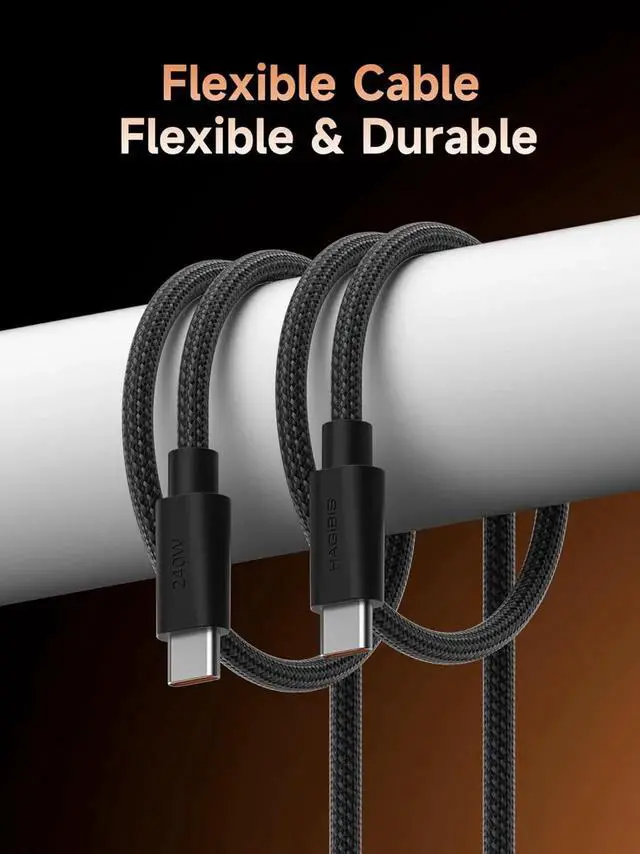 Alt view image 3 of 7 - AJMRTC Wedge Joint USBC Cable, 240W PD3.1 Fast Charging USB TypeC Cord, 480Mbps USB2.0 Data Transfer Flexible Cable for iPhone 17 16 15 Pro Max, MacBook Pro Air, Android USBC Devices, Black 3.3FT