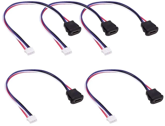 Alt view image 6 of 7 - AJMRTC 5Pcs Set DIY OEM TypeC Female Socket to 4Pin Header Cable, 2.0mm Pitch Latch Mount DC 5V Power Wire for DIY Electronic Projects, Circuit Experiment, Equipment Modification