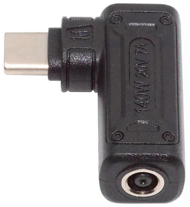 Main image of AJMRTC 90Degree Angled DC Jack 4.5x3.0mm Input to USBC TypeC Power Plug Adapter, 140W 100W PD Fast Charging Converter for USBC Laptops, Smartphones