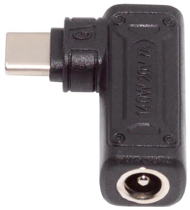 Main image of AJMRTC 90Degree Angled DC Jack 5.5x2.1mm Input to USBC TypeC Power Plug Adapter, 140W 100W PD Fast Charging Converter for USBC Laptops, Tablets, Smartphones