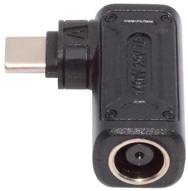 Main image of AJMRTC 90Degree Angled DC Jack 7.9x5.4mm Input to USBC TypeC Power Plug Adapter, 140W 100W PD Fast Charging Converter for USBC Laptops, Tablets, Smartphones