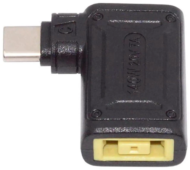 Main image of AJMRTC 90Degree Angled ThinkPad X1 Rectangle SlimTip Jack to USBC TypeC Power Plug Adapter, 140W 100W PD Fast Charging Converter for USBC Laptops, Tablets, Smartphones