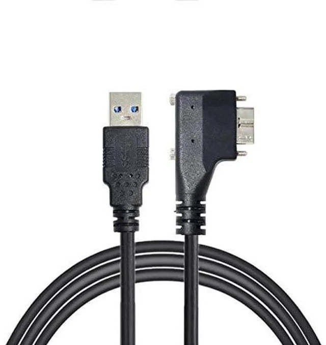Alt view image 5 of 6 - AJMRTC 1.2M USB 3.0 Data Cable, 90Degree LeftAngled MicroB Male with Dual Locking Screws, ScrewMount Industrial Vision Cord for Industrial Cameras, Machine Vision Inspection Equipment