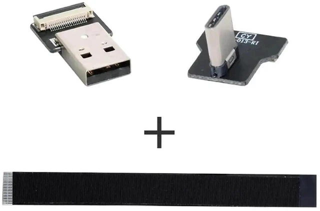 Alt view image 6 of 7 - AJMRTC 1.0M Flat Ribbon Flex USBC Extension Cable, USB 2.0 Male to Male 90Degree RightAngle Connector, DualFunction Charging & 480Mbps Data Sync Cord for Compact Enclosure, DIY Electronics, USBC