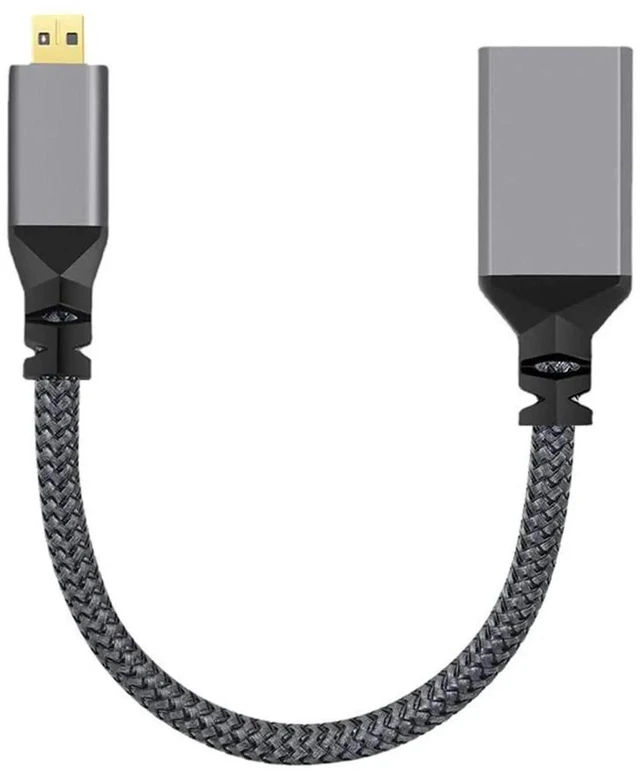 Main image of AJMRTC Micro HDMI TypeD Male to Standard HDMIA Female Extension Cable, HDMI 1.4 4K@30Hz AudioVideo Extension Cord for DV Camcorders, MP4 Cameras, Digital Cameras and MicroHDMI Laptops