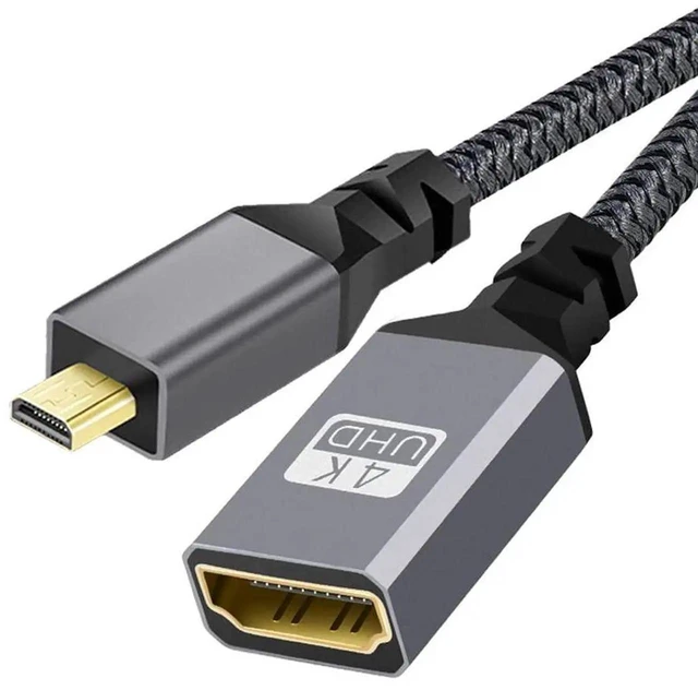 Alt view image 6 of 7 - AJMRTC Micro HDMI TypeD Male to Standard HDMIA Female Extension Cable, HDMI 1.4 4K@30Hz AudioVideo Extension Cord for DV Camcorders, MP4 Cameras, Digital Cameras and MicroHDMI Laptops