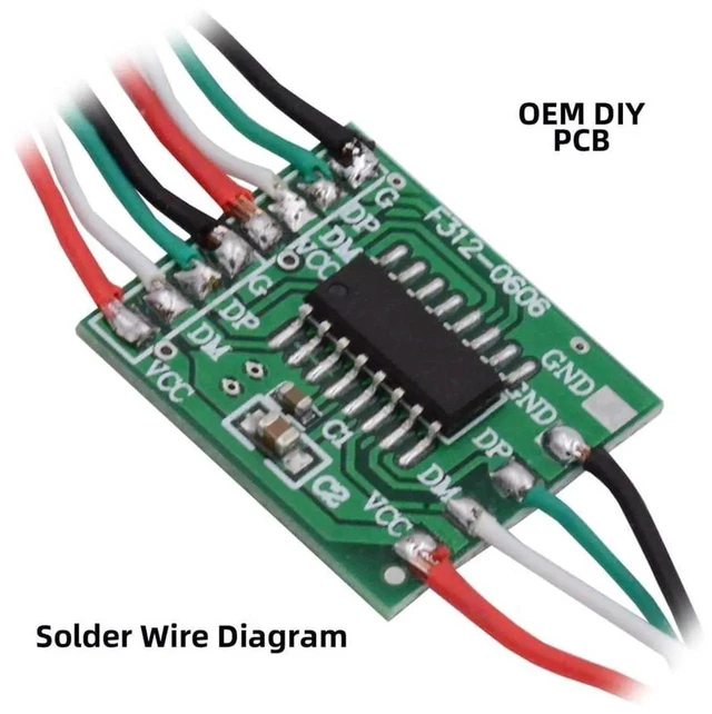 Alt view image 6 of 7 - AJMRTC USB2.0 HUB PCBA Board 1 to 2 Port Splitter Module with SR StrainRelief Cover, 3.0mm Pitch Cable, DIY OEM Replacement Part for Custom Electronics Project Device Modification