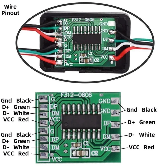 Alt view image 7 of 7 - AJMRTC USB2.0 HUB PCBA Board 1 to 2 Port Splitter Module with SR StrainRelief Cover, 3.0mm Pitch Cable, DIY OEM Replacement Part for Custom Electronics Project Device Modification