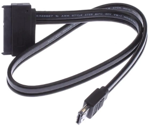 Alt view image 5 of 7 - AJMRTC 50CM eSATAp USB2.0 Combo to SATA 22Pin Cable, Dual 12V & 5V Power Over eSATA Cord for External 2.5 Inch 3.5 Inch SATA HDD SSD Hard Drives, Data & Power Combined Cable