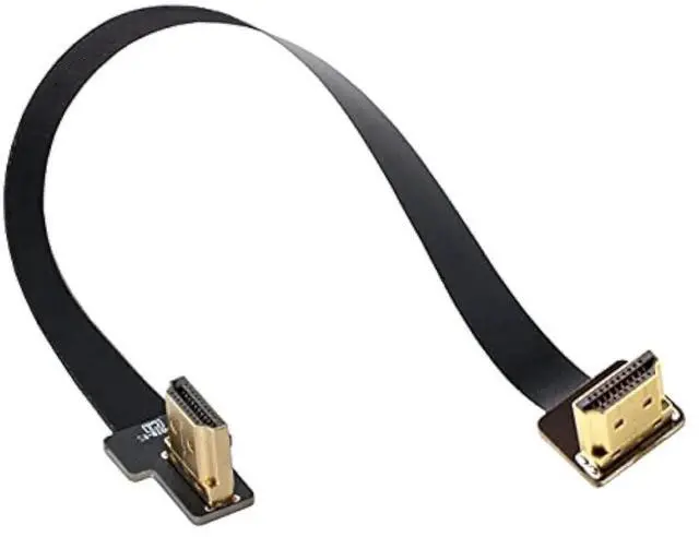 Main image of AJMRTC 20CM Dual 90Degree RightUp Angled HDMI TypeA Male to Male FPC Flat Cable, UltraFlexible HDTV Ribbon Cord for FPV Multicopter, Brushless Gimbal, Drone Aerial Photography Video Transmission