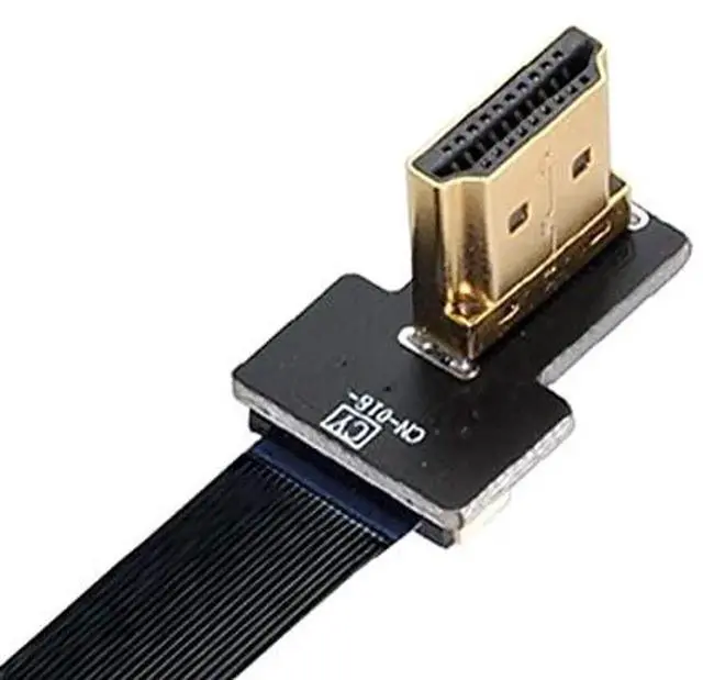 Alt view image 5 of 6 - AJMRTC Dual 90 Degree RightUp Angled HDMI TypeA Male to Male FPC Flat Ribbon Cable 80CM, Soft Slim FPV Video Cord for Multicopter Drone Gimbal Aerial Photography HDTV Monitor