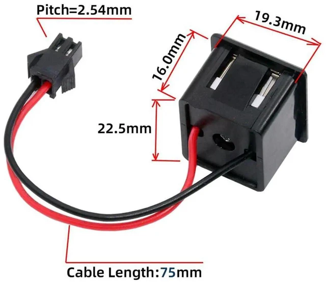 Alt view image 7 of 7 - AJMRTC OEM DIY Dual TypeA Female Socket to 2Pin 2.54mm Pitch Latch Mount Header Cable, DC 5V Power Supply Wire for Electronics Project, Breadboard, Circuit Board, DIY Modification