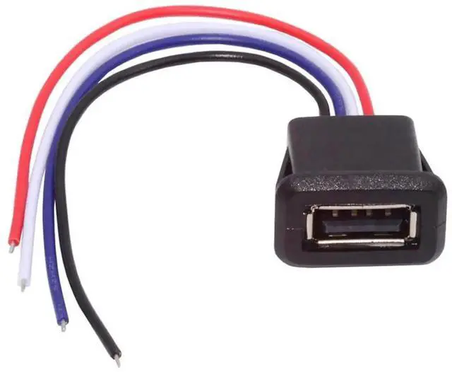 Alt view image 5 of 7 - AJMRTC 2Pcs Set DC 5V Power OEM DIY USB TypeA Female Socket to 4Pin Open End Latch Mount Cable, Power Supply Wire for Breadboard Circuit Board Experimental Electronic DIY Modification