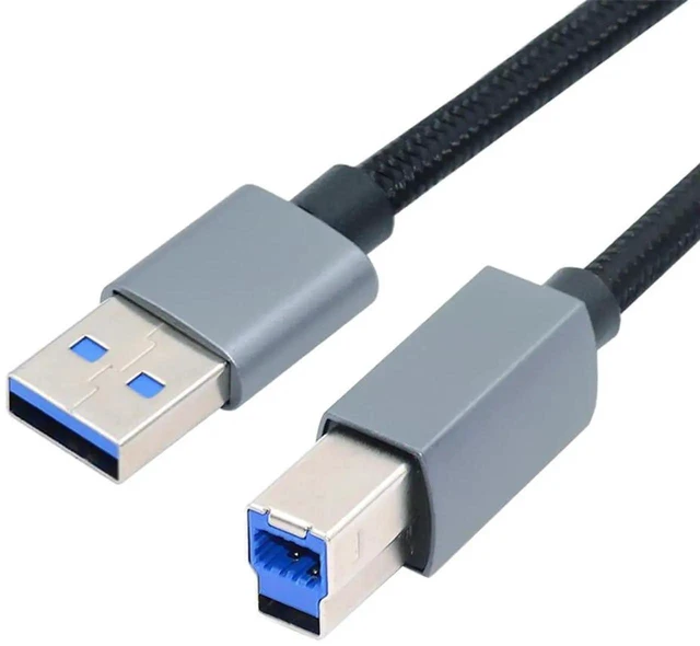 Main image of AJMRTC USB 3.0 TypeA Male to USB 3.0B Male Cable 30cm Silver 5Gbps HighSpeed Data Transfer Cord for External Hard Drives, SSD Enclosures, Printers, Scanners, Digital Camera Devices