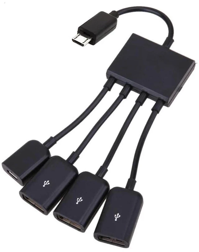 Alt view image 5 of 5 - AJMRTC Micro USB Host OTG 3Port Hub Adapter Cable With Power Supply Port, OTG USB 2.0 Expansion Hub for Galaxy S5 i9600, Note3 N9000, Android MicroUSB Cell Phones and Tablets