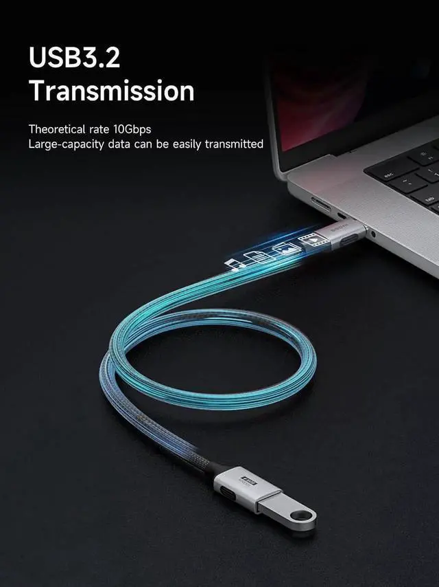 Alt view image 5 of 7 - AJMRTC USBC Male to USBA Female OTG Extension Cable 1.6FT Nylon Braided, 10Gbps HighSpeed Data Cord for iPhone 17/16/15 Pro Max, iPad Pro, Android Phone, Flash Drive, Keyboard, Mouse Peripherals