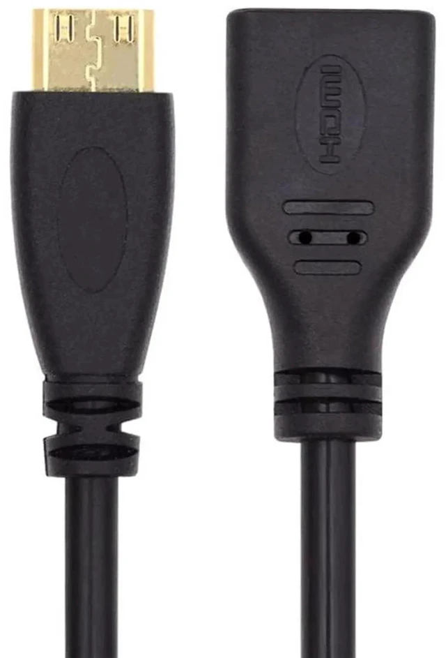 Alt view image 2 of 7 - AJMRTC 15cm Mini HDMI TypeC Female to Mini HDMI TypeC Male Extension Cable, 4K 1080P HighSpeed AudioVideo Adapter Cord for Digital Camera, Camcorder, HDTV and Portable Display Devices