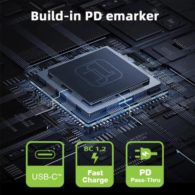 Alt view image 4 of 7 - AJMRTC USB4.0 TypeC Male to Female Extension Adapter 40Gbps 140W PD, Smart LED Digital Display Voltage Current Power Monitoring Tester Detector for Laptop, Phone, SSD and USBC Peripheral Devices