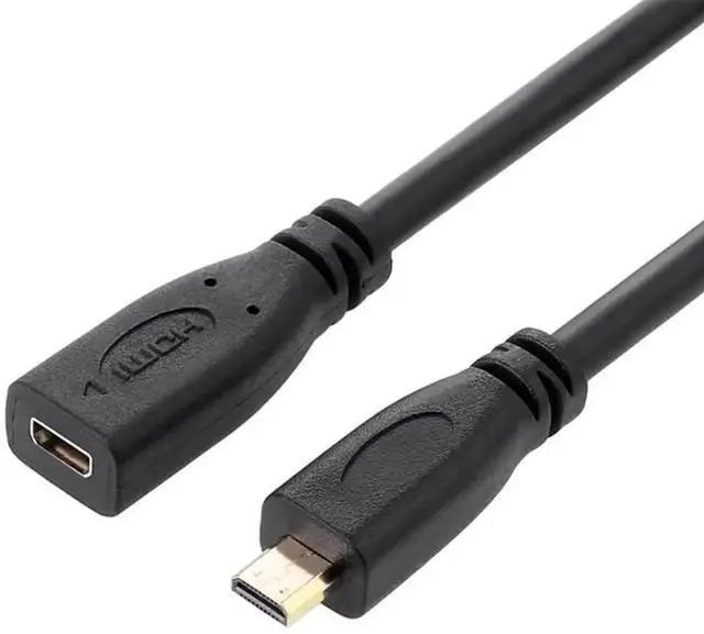 Main image of AJMRTC 30cm HDMI 1.4 Micro HDMI TypeD Male to Micro HDMI TypeD Female Extension Cable, MicroHDMI M/F Short Cord for Digital Camera, Camcorder, Tablet, HDTV AudioVideo Port Extension