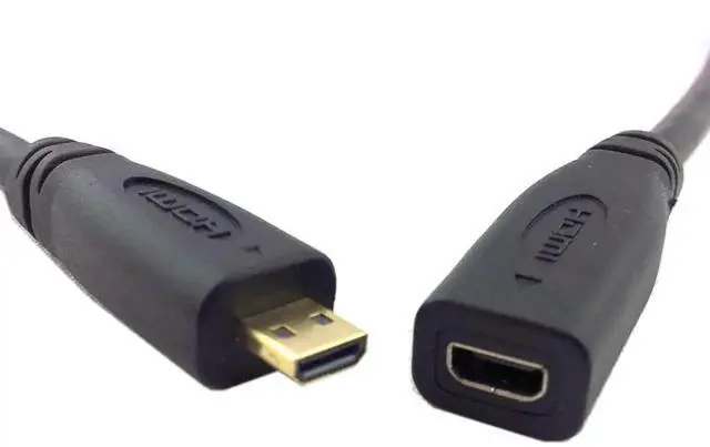 Alt view image 2 of 7 - AJMRTC 30cm HDMI 1.4 Micro HDMI TypeD Male to Micro HDMI TypeD Female Extension Cable, MicroHDMI M/F Short Cord for Digital Camera, Camcorder, Tablet, HDTV AudioVideo Port Extension