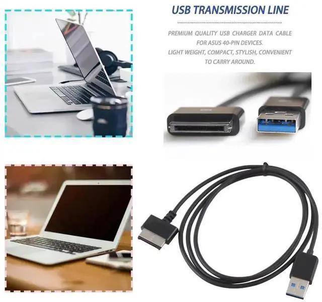 Alt view image 2 of 7 - AJMRTC USB 3.0 to 40Pin Charging Data Sync Cable for ASUS Eee Pad Transformer TF101, TF101G, SL101, TF201, TF300, TF300T, TF301, TF700, TF700T Tablet Replacement Cord