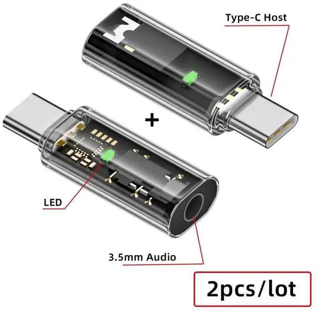 Alt view image 5 of 7 - AJMRTC 2Pcs USBC to 3.5mm Audio AUX & MIC Sound Card Adapter, 16Bit 48KHz USB TypeC External Stereo Sound Card, DualFunction Headphone Microphone Jack Dongle for Laptop Tablet Smartphone