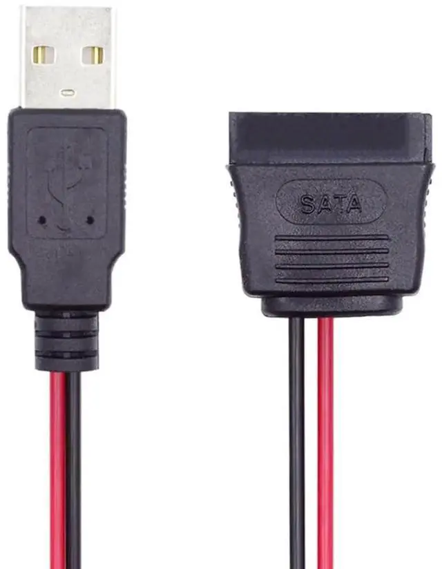 Main image of AJMRTC DC 5V Single USB to SATA 15Pin Power Cable, Max 2A USB Power Supply Cord for 2.5 Inch SATA HDD SSD Hard Disk Drive, USBA to SATA 15Pin Power Adapter Cable for 2.5" SATA Drives
