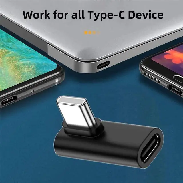 Alt view image 4 of 7 - AJMRTC 90 Degree LowProfile Right & Left Angled USB 3.1 TypeC Male to Female Extension Adapter, Up Down Left Right L Shaped USBC Corner Coupler for Laptop Tablet Smartphone USBC Port Extension