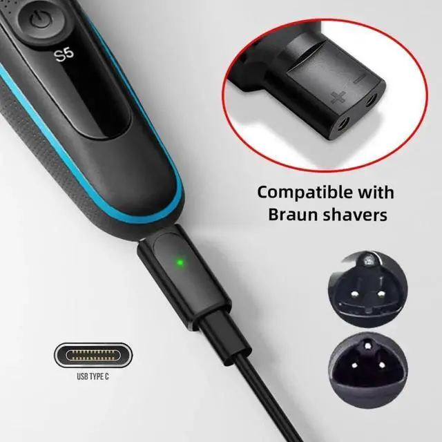 Alt view image 5 of 7 - AJMRTC 2Pack USBC Female to 2Pin Power Charge Adapter, DC 5V12V Voltage StepUp Charging Converter Replacement for Braun Series Electric Shaver Razor Trimmer Portable Travel Charging Dongle