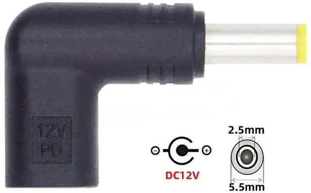 Alt view image 5 of 7 - AJMRTC 90 Degree Angled USB 3.1 TypeC Female to DC 12V 5.5x2.5mm Male Plug PD Emulator Trigger Adapter, LShape USBC PD Decoy Power Converter for Router Camera LED 12V DC Powered Devices