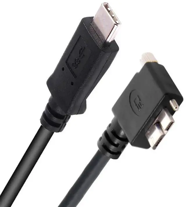 Alt view image 6 of 7 - AJMRTC 5Gbps USBC Host to Micro USB3.0 ScrewMount 90Degree Left Angled Cable, Locking MicroB Cord for Industrial Camera, Machine Vision Gear and HighSpeed Industrial Storage Data Transmission