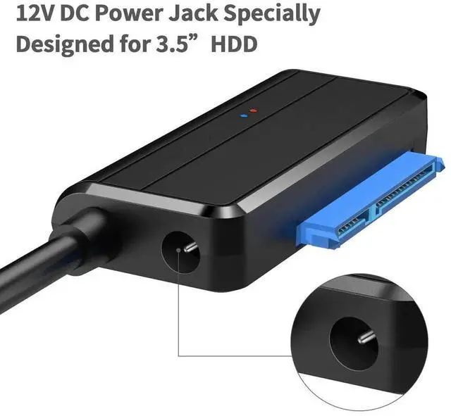 Alt view image 2 of 7 - AJMRTC Angled SATA 22Pin to USB 3.0 Adapter Cable, 5Gbps UASP SATA III Converter Cord for 2.5" /3.5Inch SATA HDD SSD, for Desktop Laptop Data Backup, Disk Clone and DataRecovery Work