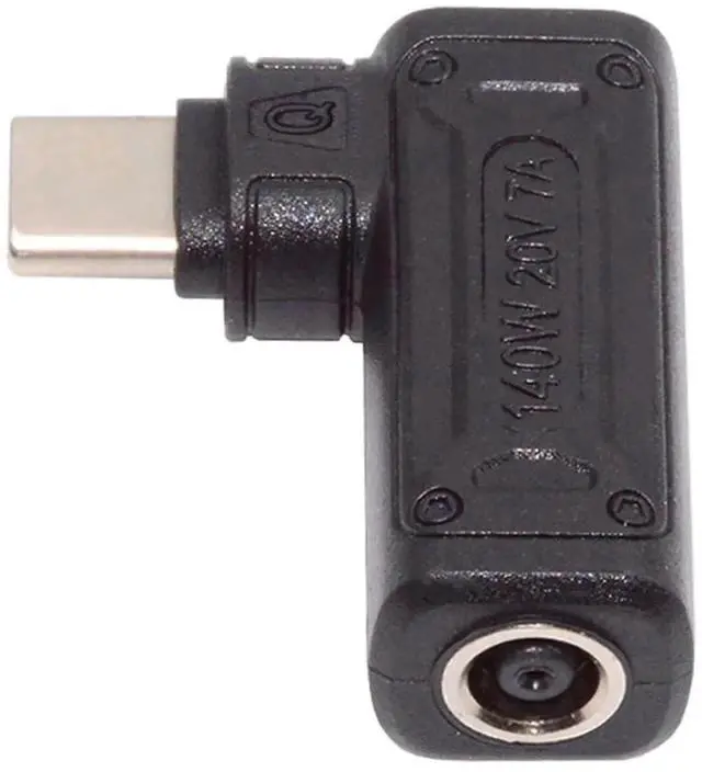 Main image of AJMRTC 90 Degree Angled DC 6.0x1.4mm Jack to USBC TypeC Power Charging Adapter, RightAngle 6.0*1.4mm DC Input to USBC Power Plug Converter, 140W Max 100W Compatible for Laptops and Smartphones