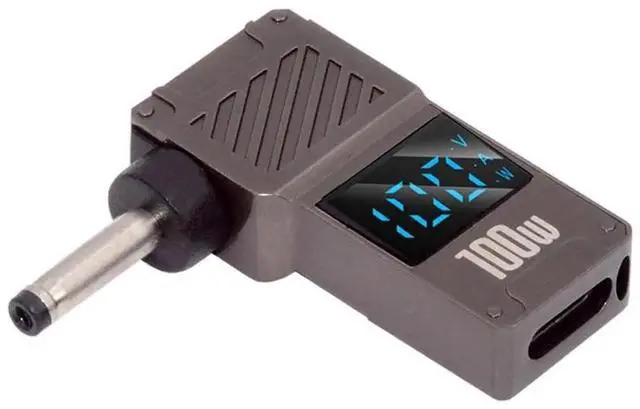 Main image of AJMRTC USBC TypeC PD Adapter with Smart LED Display, Max 100W 20V 5A USBC Input to DC 3.5x1.35mm Jack Output PD Charging Converter, 65W Compatible Power Charger Adapter for Laptops