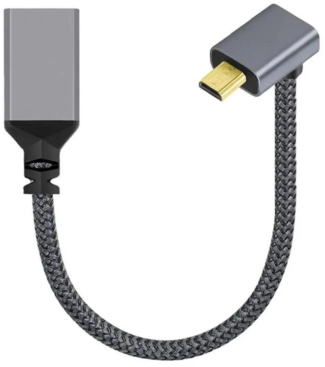 Alt view image 5 of 7 - AJMRTC 90 Degree Up Angled Micro HDMI 1.4 Male to HDMI Female Extension Cable, 4K Resolution Upward Angle MicroHDMI Adapter Cord for DV, MP4 Camera, DC Digital Cameras and Laptops