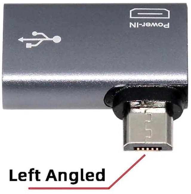 Alt view image 3 of 7 - AJMRTC Left Angled 90 Degree Micro USB 2.0 OTG Host Adapter, Micro USB Male to USBA Female with Micro USB Power Input Port for Android Phones, Tablets, Flash Drives, Keyboards, Mice, Streaming Sticks