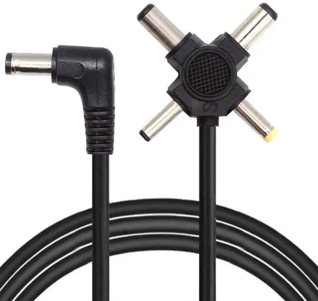 Main image of AJMRTC 4in1 DC Power Cable 150CM, DC 5.5x2.5mm / 5.5x2.1mm / 4.0x1.7mm / 3.5x1.3mm Male Tips to DC 5.5mm Barrel Jack Charging Cord, MultiTip DC Power Plug Replacement Cable for 5V DC Powered Device